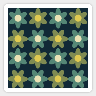 mid century modern abstract geometrical flower pattern Sticker